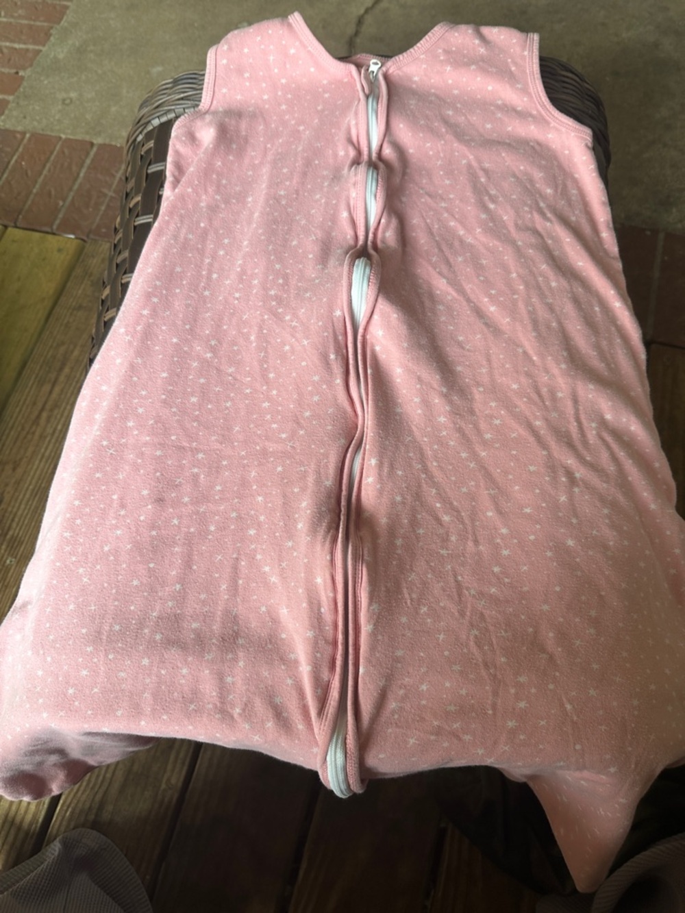 Unnivoll Pink Star Print Sleeveless Zippered Sleep Sack 18-24 months xl dual zip